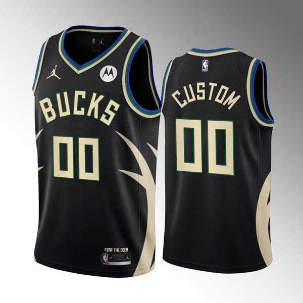 Men & Youth Customized Milwaukee Bucks Active Player Black Stitched Jersey->customized nba jersey->Custom Jersey